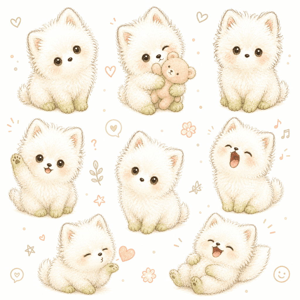 변환 후 강아지 손그림 느낌 스티커